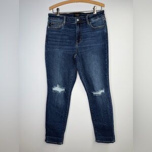 Judy Blue Slim Fit Distressed Dark Wash Jeans Size‎ 11 30